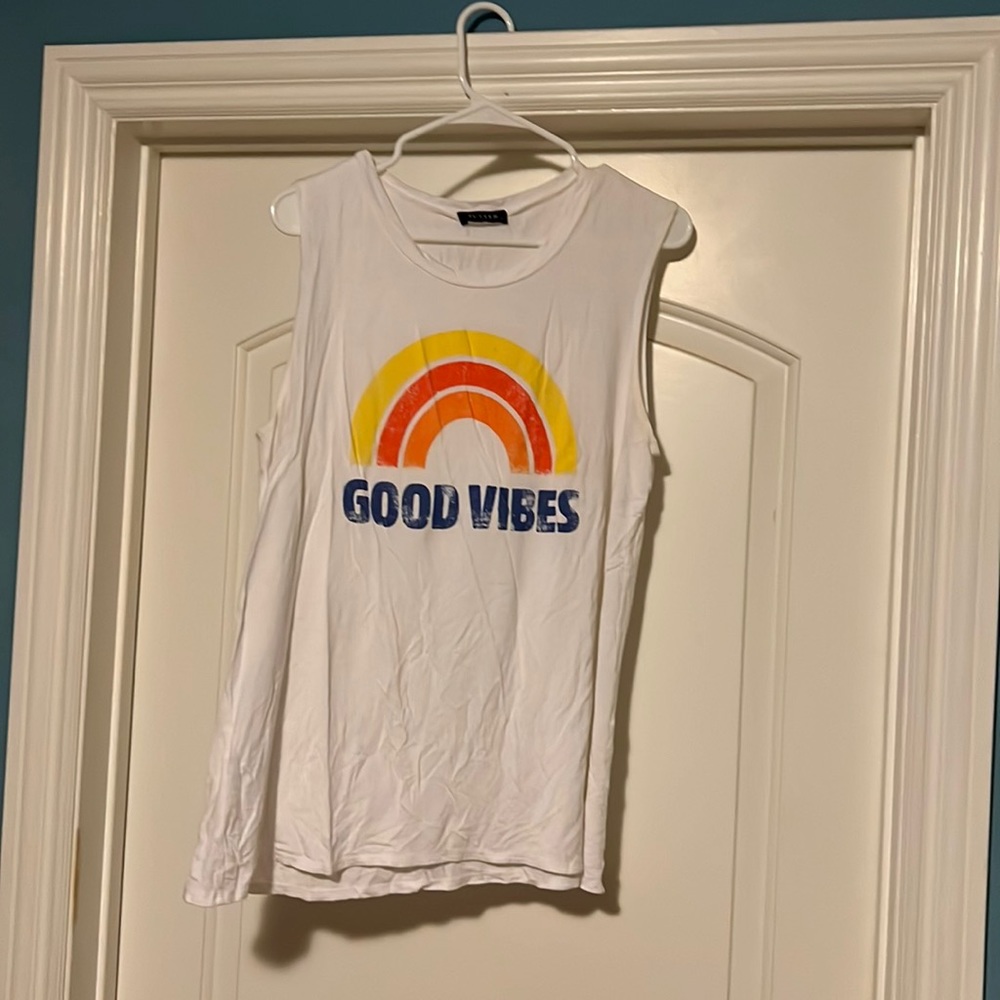 White Good Vibes Tank Top